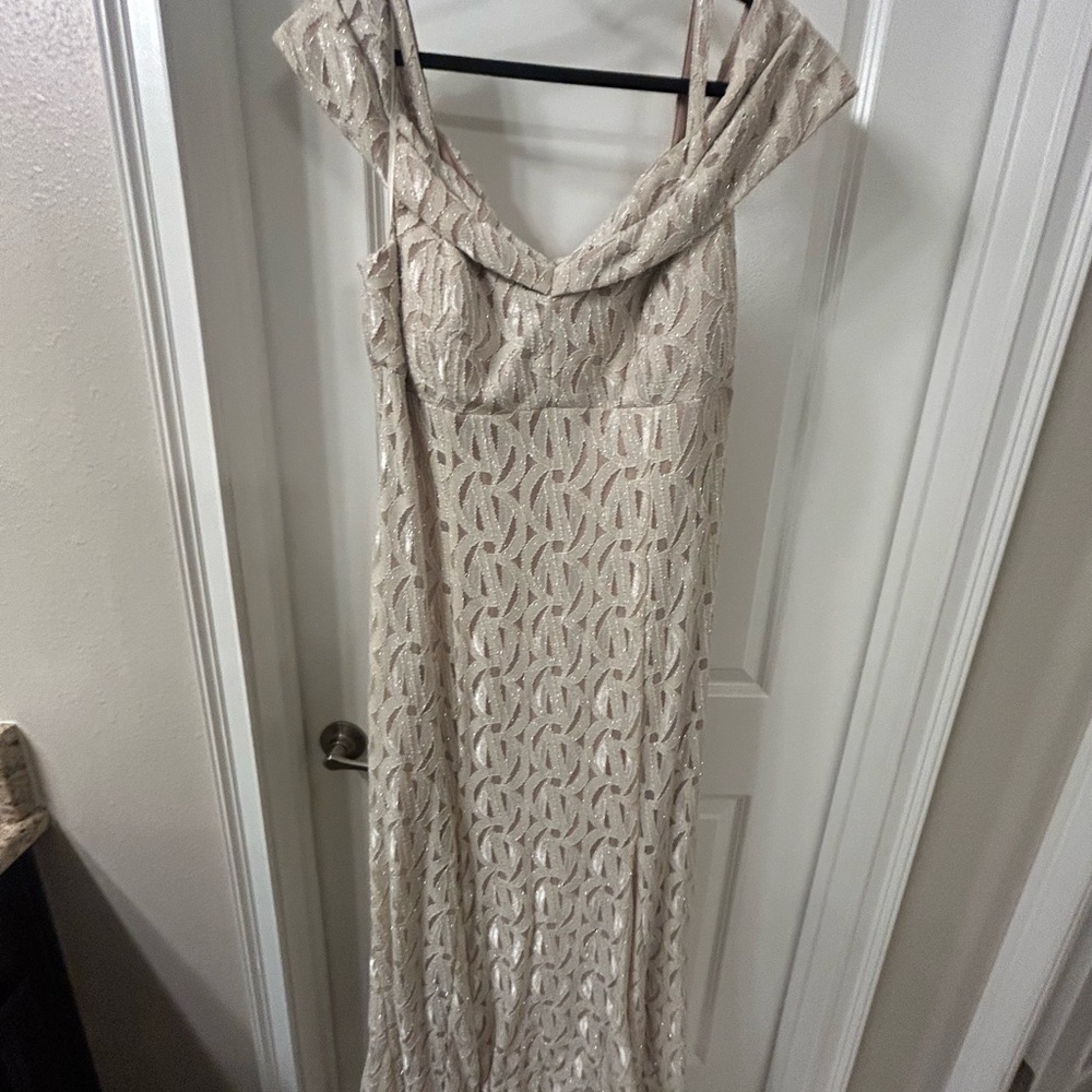 Elegant Cream Evening Gown